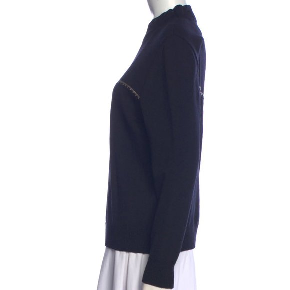 Vintage new St. John Sport mock neck knit boxy embroidered cropped sweatshirt - Picture 2 of 16